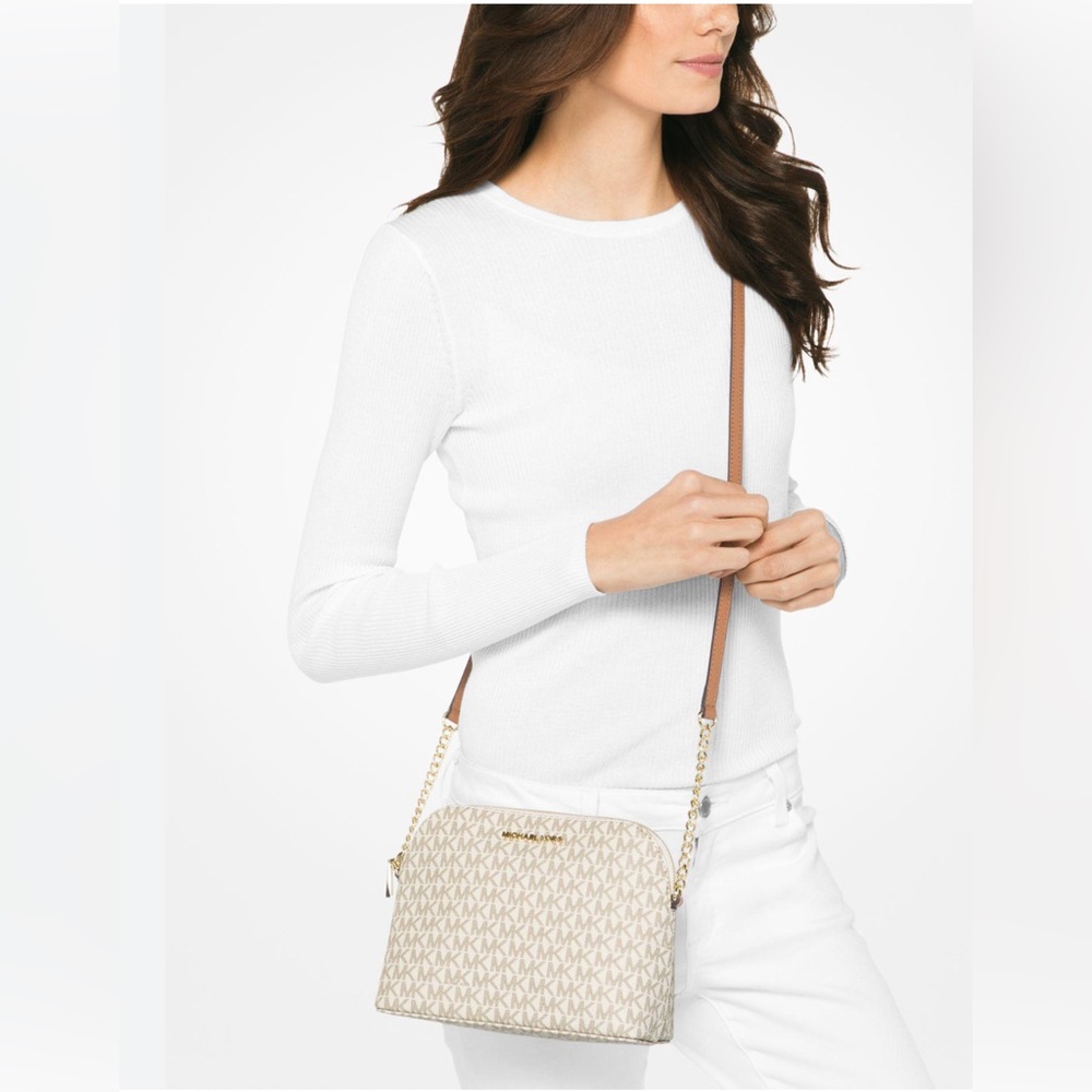 MICHAEL Michael Kors Cream Crossbody Bag with Chain Strap